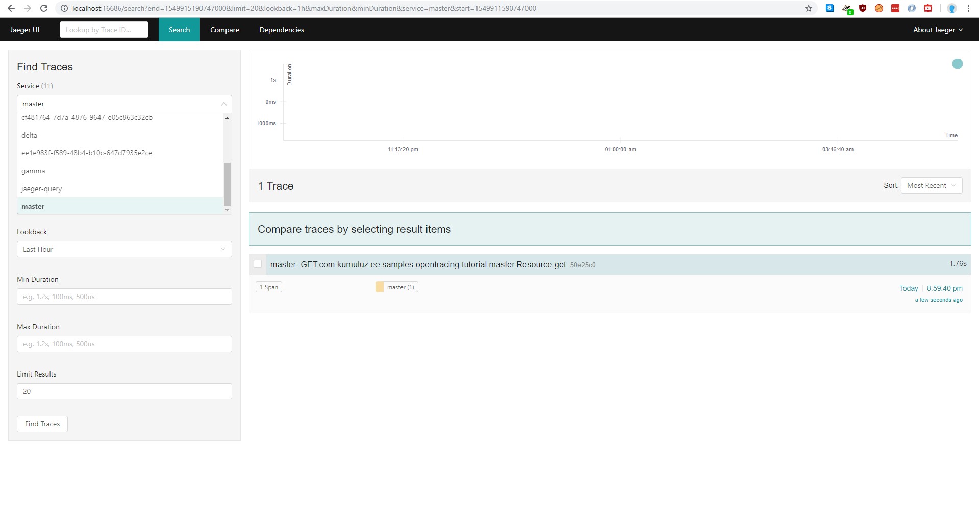 Traces with added service names